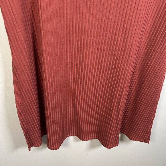 Eileen Fisher Bateau Neck Tunic Size Small Ribbed Deep Tumeric Lagenlook Minimal - Picture 7 of 10